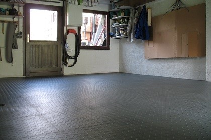 Kunststoff PVC Fliesen Garagenboden Gewerbeboden Industrieboden graphit 7mm 