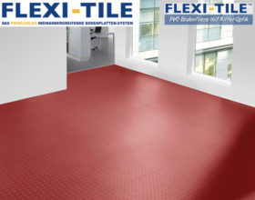 Flexi-Tile Diamond PVC Bodenfliesen - Anwendungsbeispiel in Rot