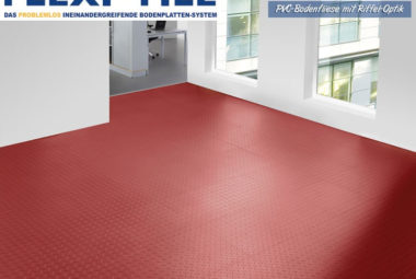 Flexi-Tile Diamond PVC Bodenfliesen - Anwendungsbeispiel in Rot