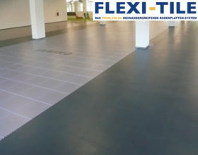 Flexi-Tile PVC Boden Beispielanwendung als Gewerbeboden