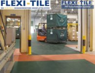 Flexi-Tile PVC Boden Industriebodenbelag - Anwendung mit Gabelstapler