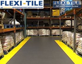 Flexi-Tile PVC Boden Industriebodenbelag in Lagerhalle