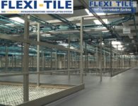 Flexi-Tile PVC Boden Industriebodenbelag in Lagerhalle - Ausfu¦êhrung Genoppt