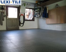 Flexi-Tile PVC Bodenfliesen als Garagenboden - Anwendungsbeispiel Diamond Riffel-Optik