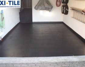 Flexi-Tile PVC Bodenfliesen als Garagenboden - Anwendungsbeispiel Riffel-Optik