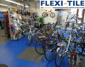 Flexi-Tile PVC-Fliesen als Werkstatt Boden - Fahrrad-Werkstatt