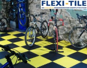 Flexi-Tile PVC Fliesen im Fahrradladen -  Ausfu¦êhrung Diamond