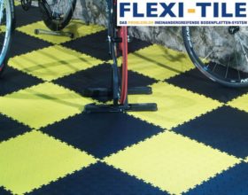 Flexi-Tile PVC Fliesen im Fahrradladen -  Diamond Ausfu¦êhrung