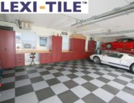 Anwendungsbeispiel Flexi-Tile Genoppte Fliesen im Garagenbereich verlegt