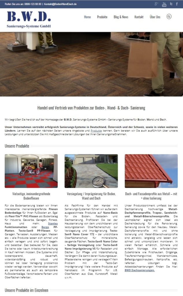 BWD-Firmen-Homepage - www.BodenWandDach.de - Snapshot